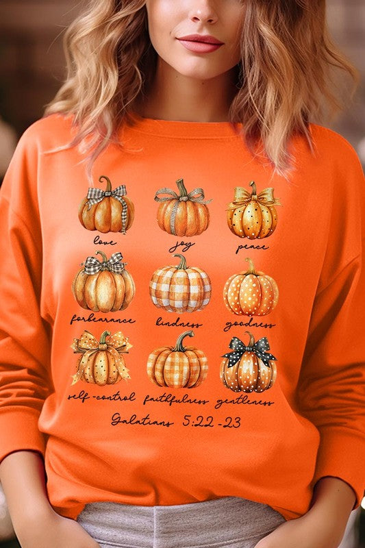 christian Fruits of The Spirit Pumpkin fall Graphic Sweatshirts-angelic