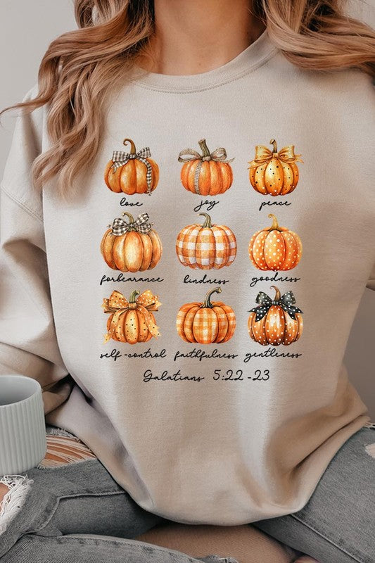 christian Fruits of The Spirit Pumpkin Graphic Sweatshirts-angelic