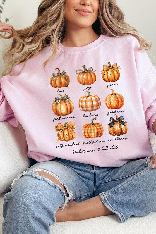 christian Fruits of The Spirit Pumpkin fall Graphic Sweatshirts-angelic