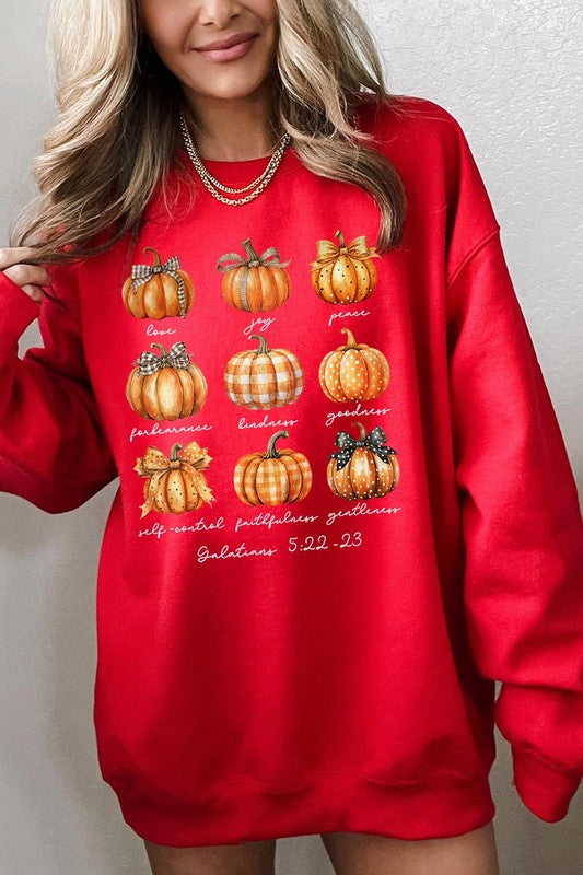 christian Fruits of The Spirit Pumpkin fall Graphic Sweatshirts-angelic