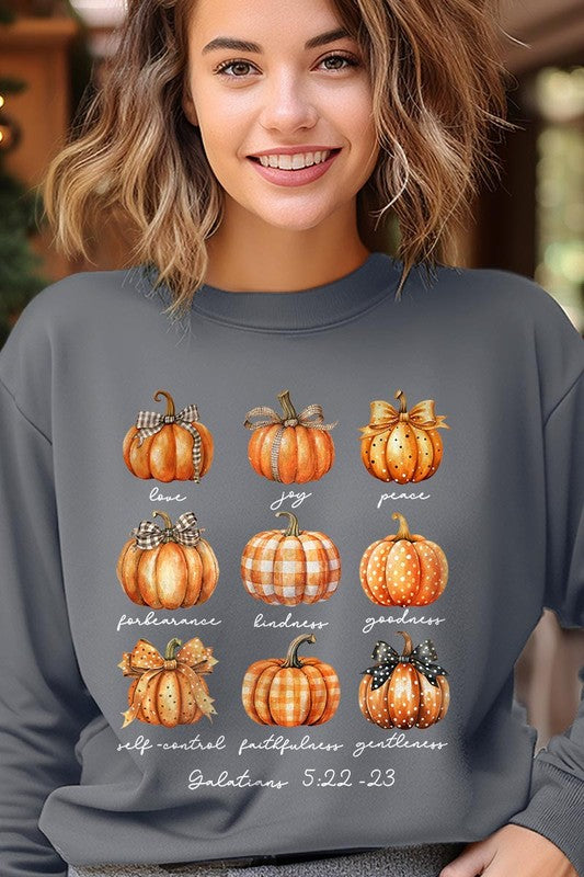 christian Fruits of The Spirit Pumpkin fall Graphic Sweatshirts-angelic