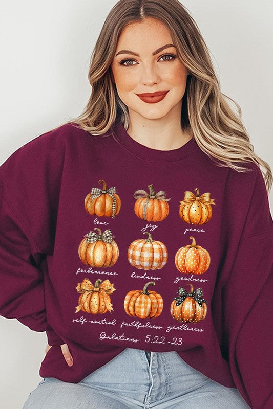 christian Fruits of The Spirit Pumpkin fall Graphic Sweatshirts-angelic