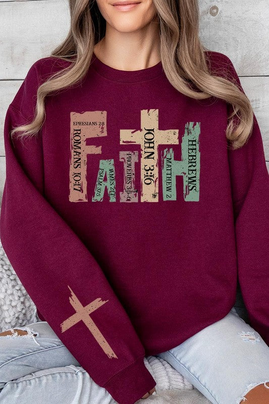 Faith Christian Graphic Fleece Sweatshirts-Angelic