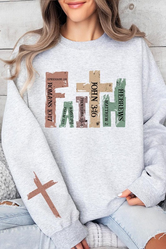 Faith Christian Graphic Fleece Sweatshirts-Angelic