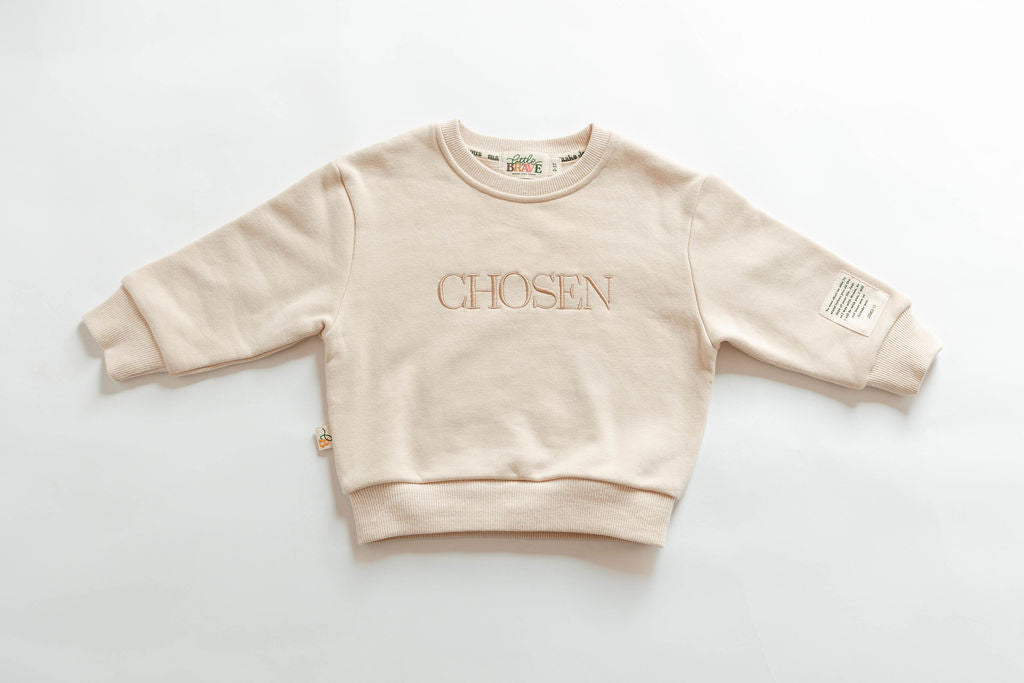 soft christian Affirmation Words Toddler Crewnecks -Angelic