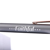 Faithful Grey Soft Touch Pen With Stylus Tip-Angelic