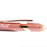 Pack of two Pray Wait Trust Rose Gold Pens With Stylus Tip