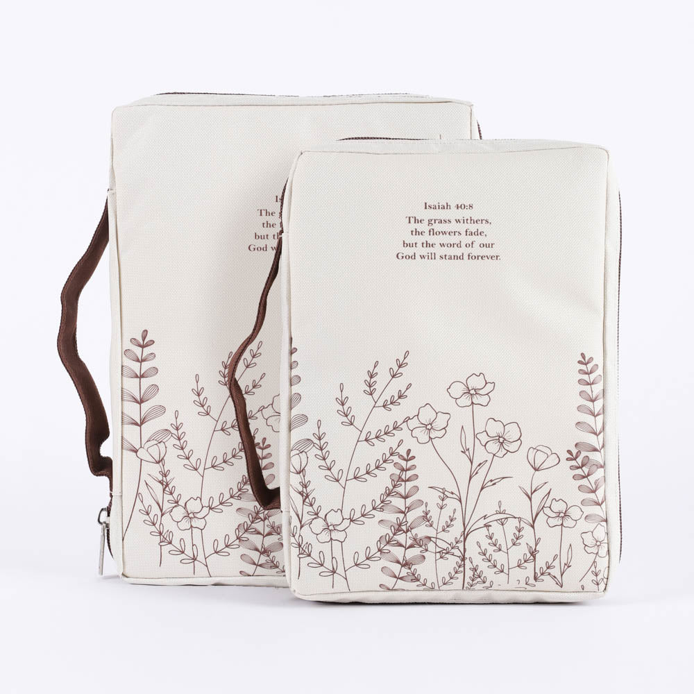 Isaiah 40:8 Wildflowers Canvas Bible Cover M