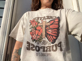 Butterfly cross faith Christian created with purpose bible verse heavy blend Cotten tshirt - Angelic 