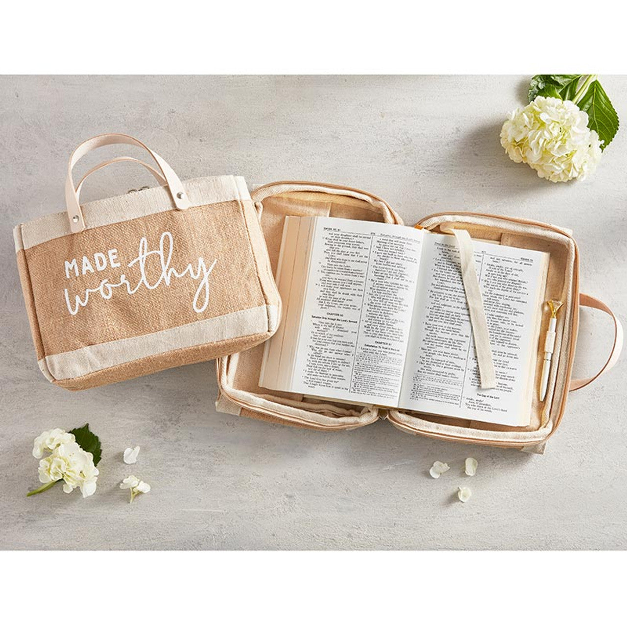 Gift set of two Made Worthy Market Tote Bible Covers