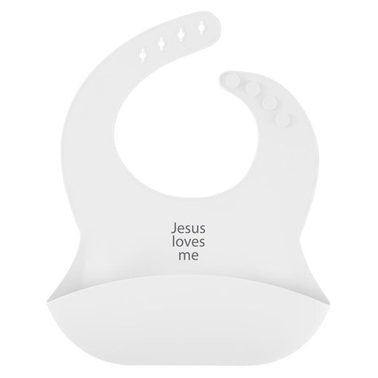 Jesus Loves Me, This I Know Silicone Bib pack of two