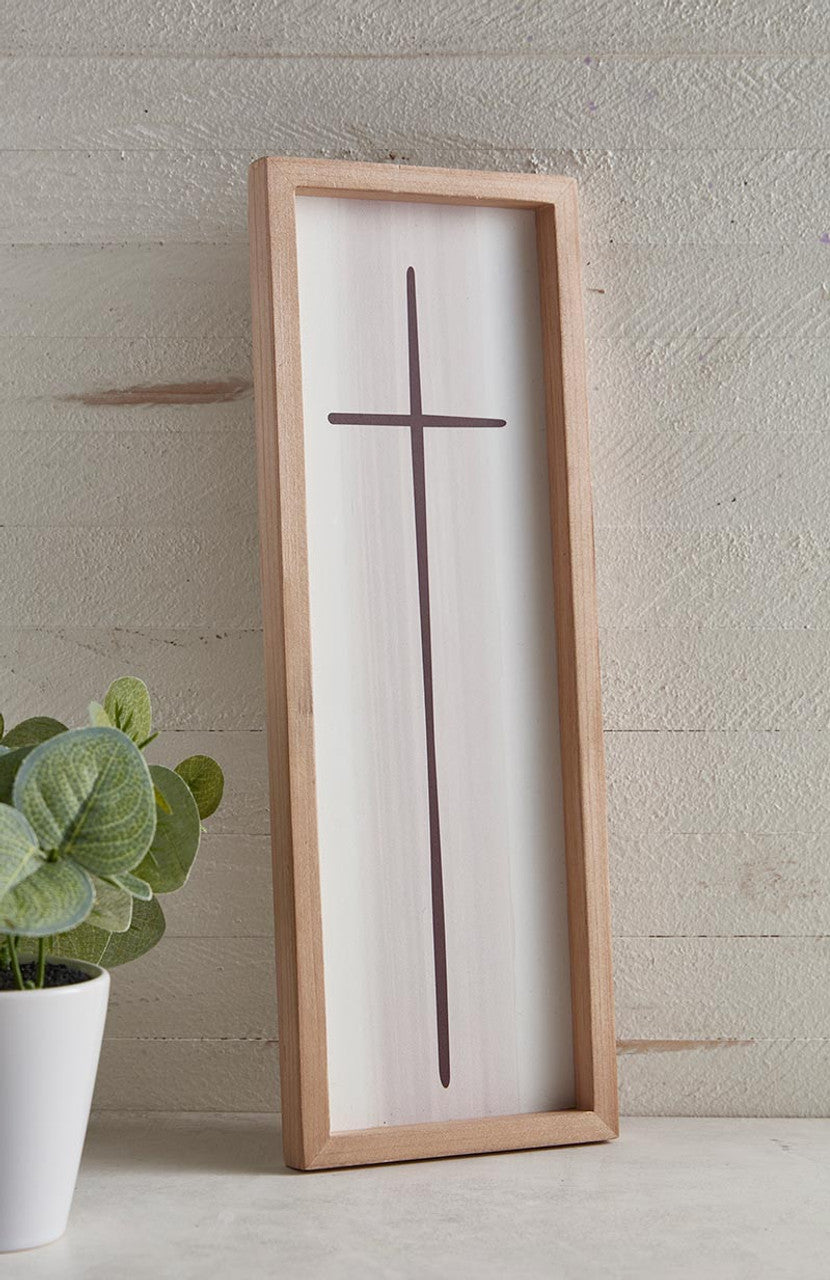 christian faith Framed Cross in Cream home decoration - Angelic