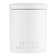 christian ceramic be still and know decorative candle -Angelic