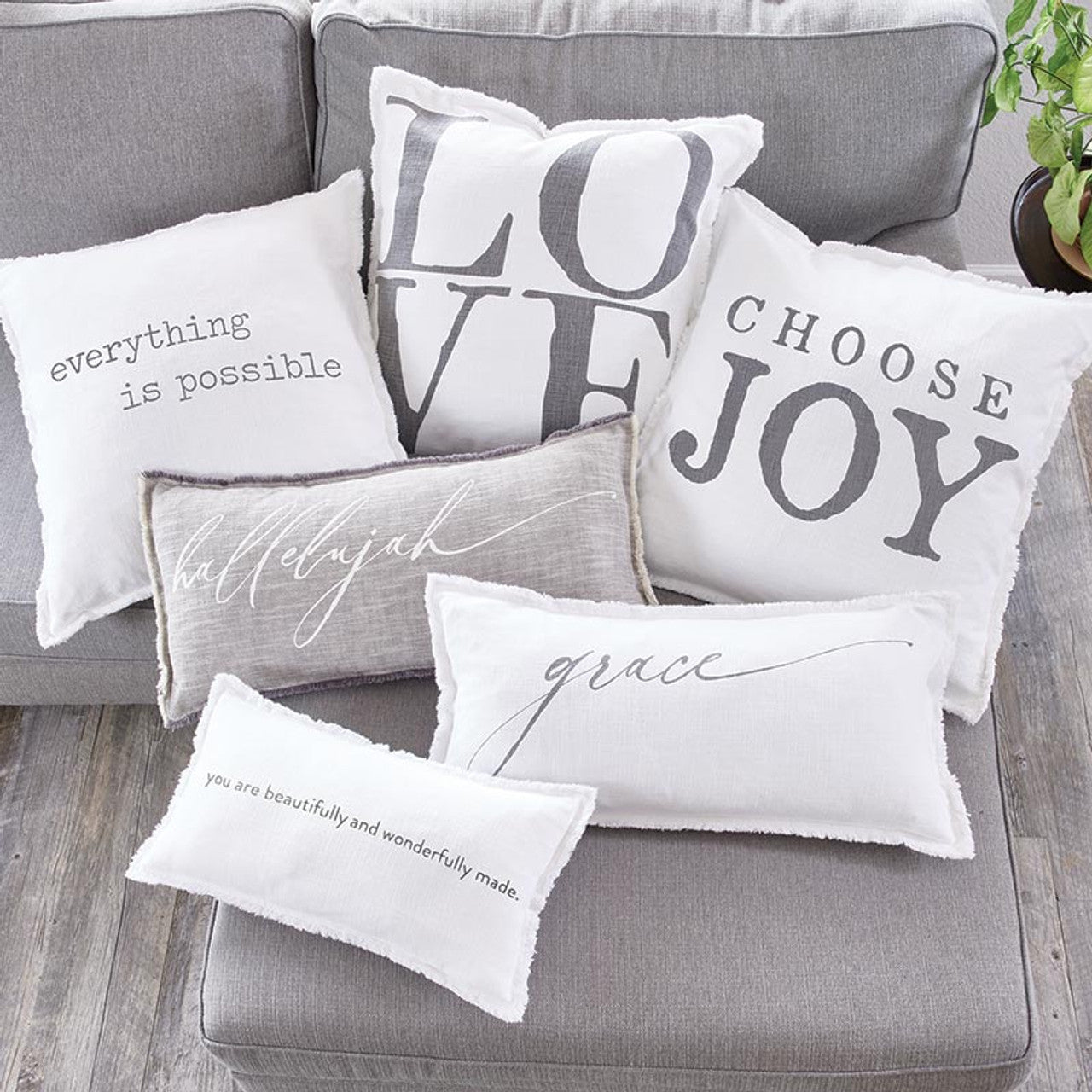 christian faith Hallelujah Lumbar Plus Pillow- Angelic