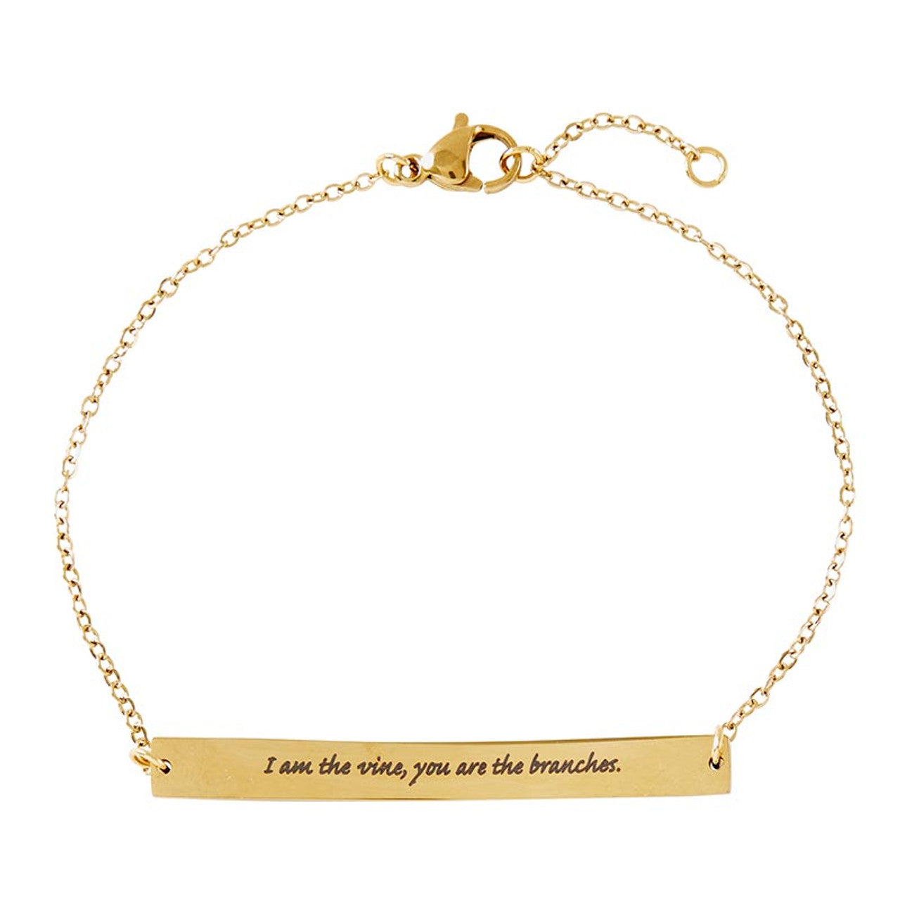 Jesus is the Vine Gold Bar Bracelet Gift set of two