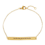 Jesus is the Vine Gold Bar Bracelet Gift set of two