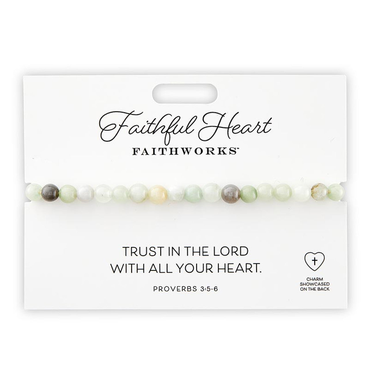 christian Faithful Heart Green Stone Bracelet-Angelic