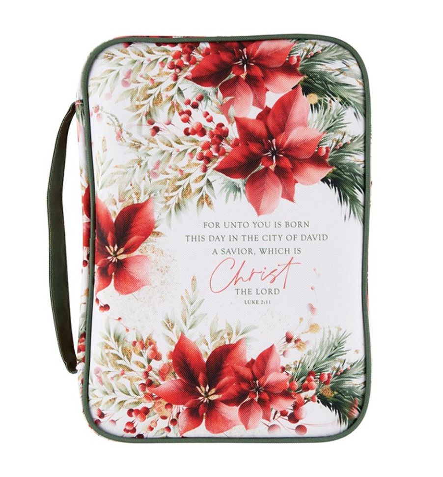 Christmas "born this day" bible cover floral