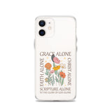 christian floral Grace Alone Clear Case for iPhone®-Angelic