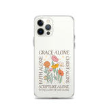 christian floral Grace Alone Clear Case for iPhone®-Angelic