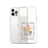 christian floral Grace Alone Clear Case for iPhone®-Angelic