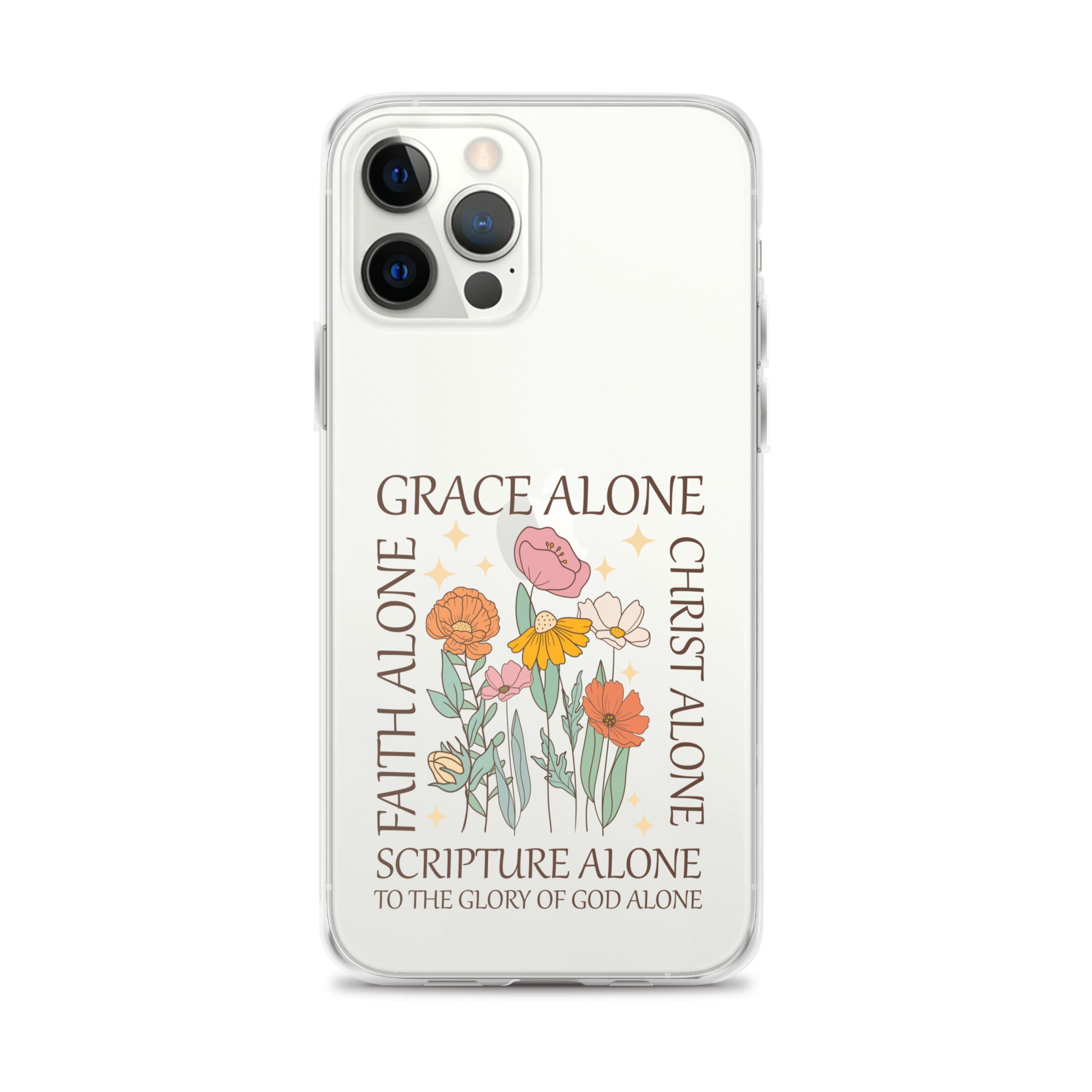 christian floral Grace Alone Clear Case for iPhone®-Angelic