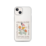 christian floral Grace Alone Clear Case for iPhone®-Angelic