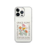 christian floral Grace Alone Clear Case for iPhone®-Angelic