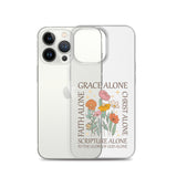 christian floral Grace Alone Clear Case for iPhone®-Angelic