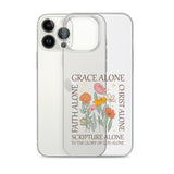 christian floral Grace Alone Clear Case for iPhone®-Angelic