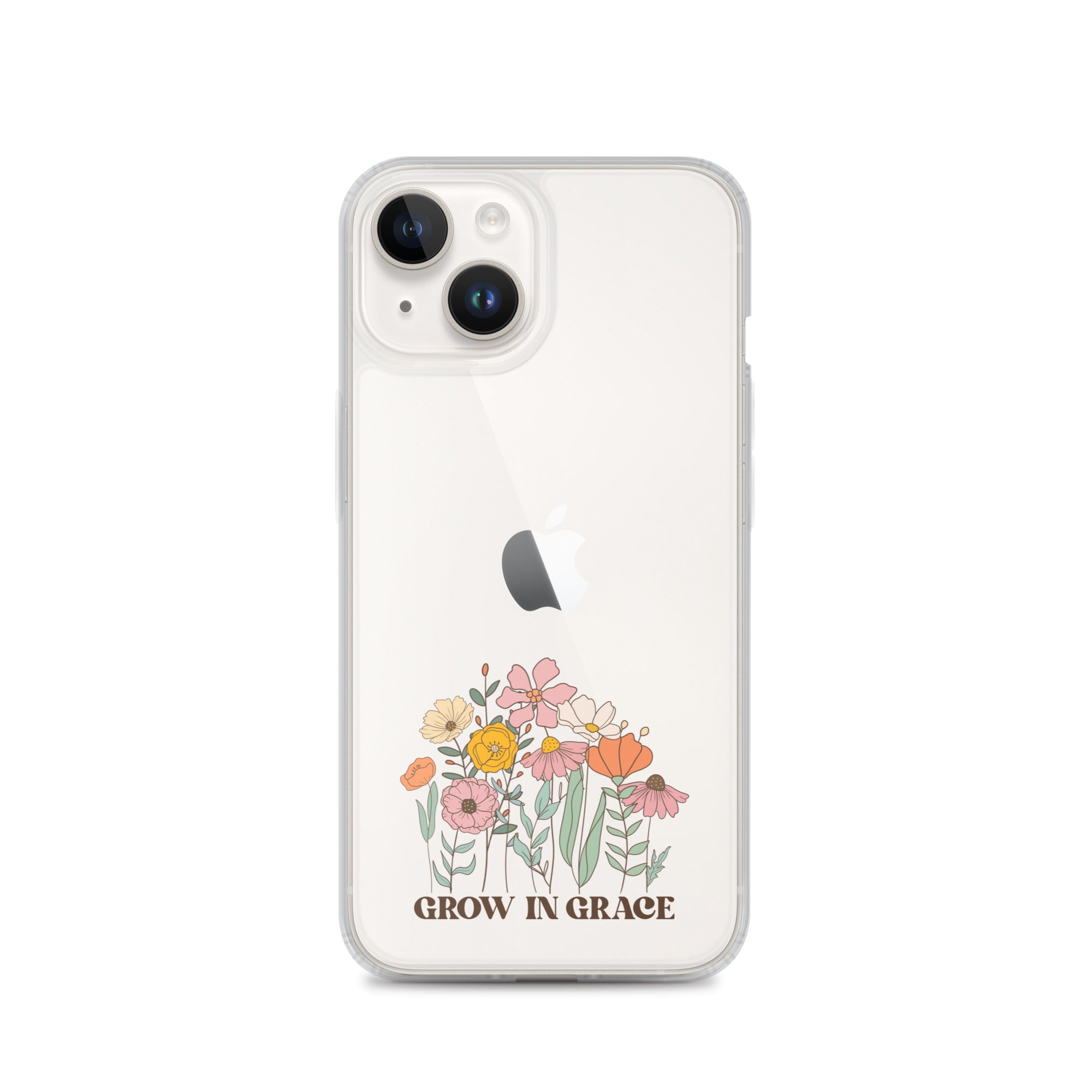 Christian Grow in Grace Clear Case  with flowers for iPhone®- Angelic