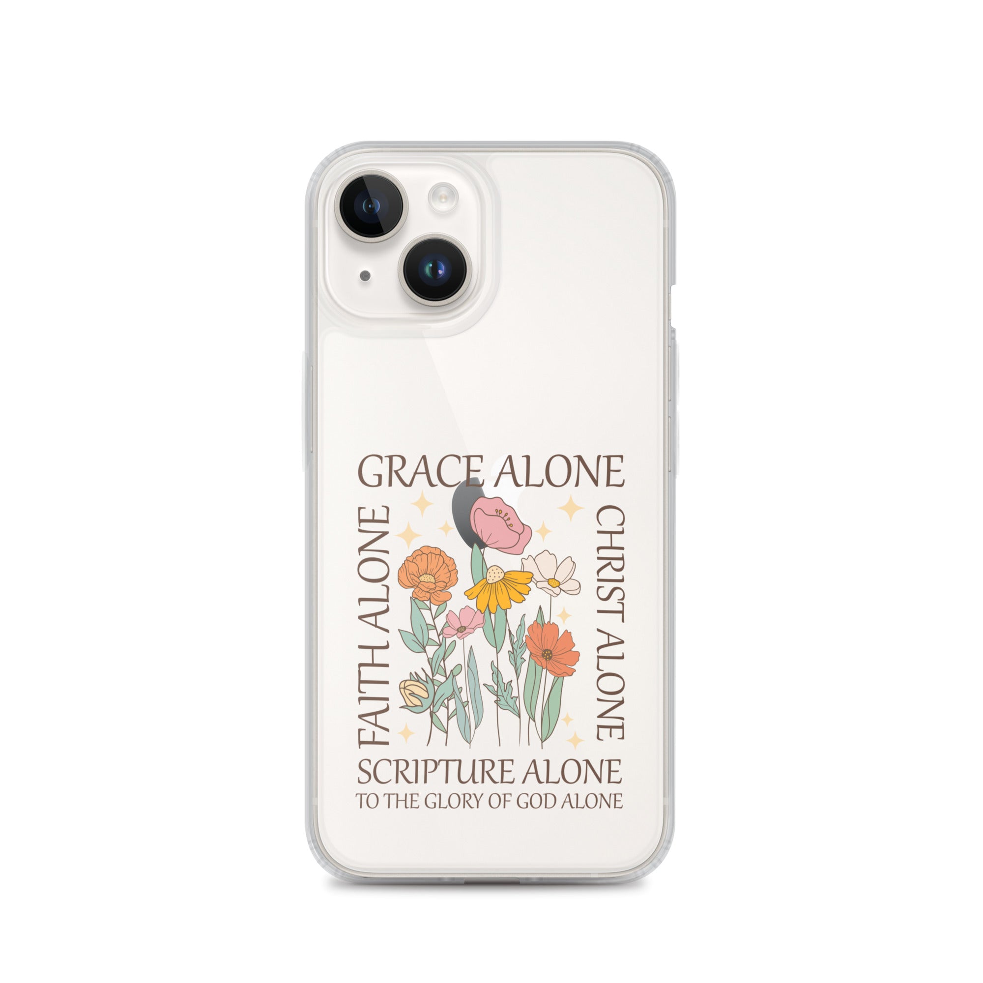 christian floral Grace Alone Clear Case for iPhone®-Angelic