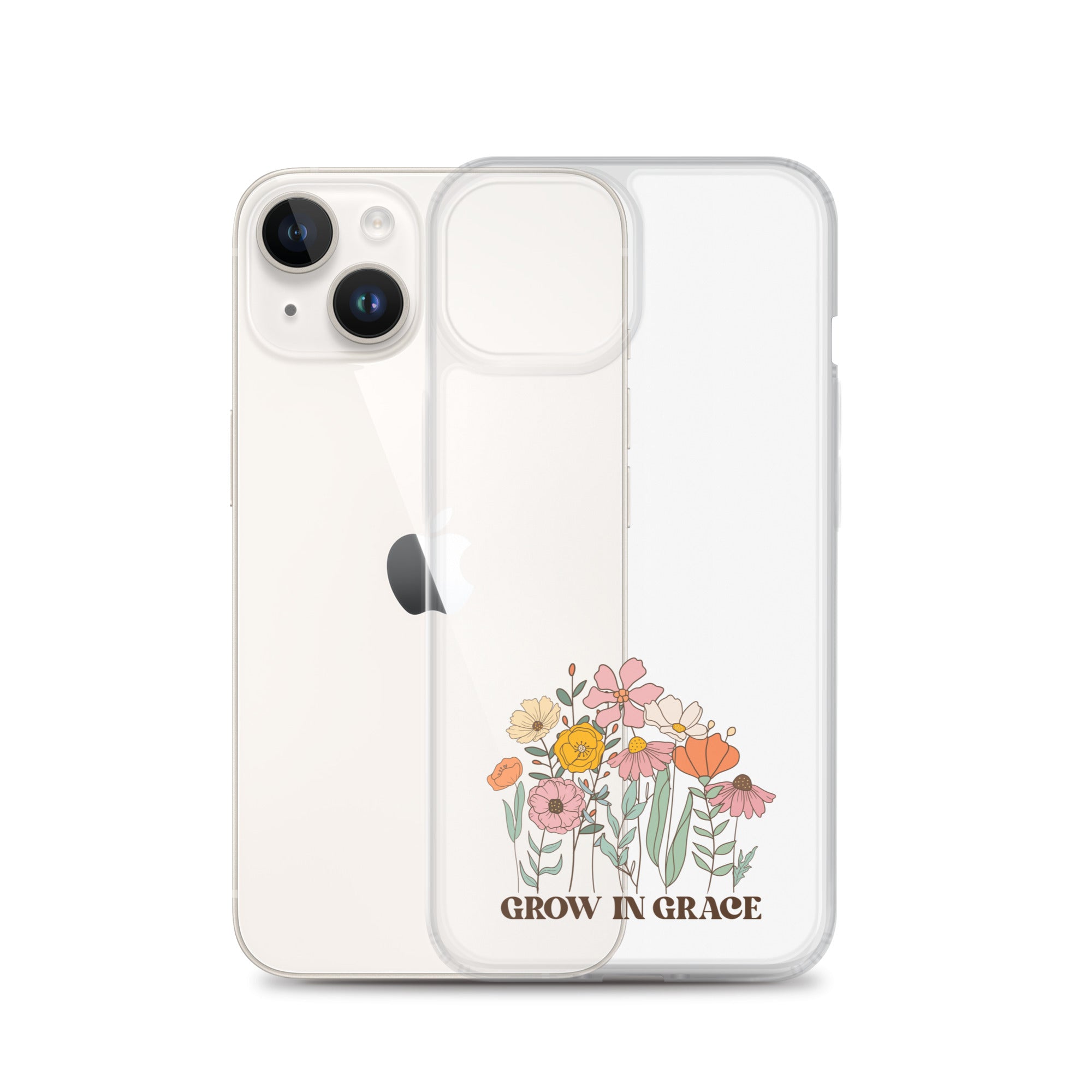 Christian Grow in Grace Clear Case  with flowers for iPhone®- Angelic