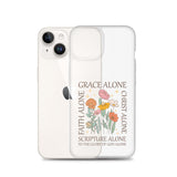 christian floral Grace Alone Clear Case for iPhone®-Angelic