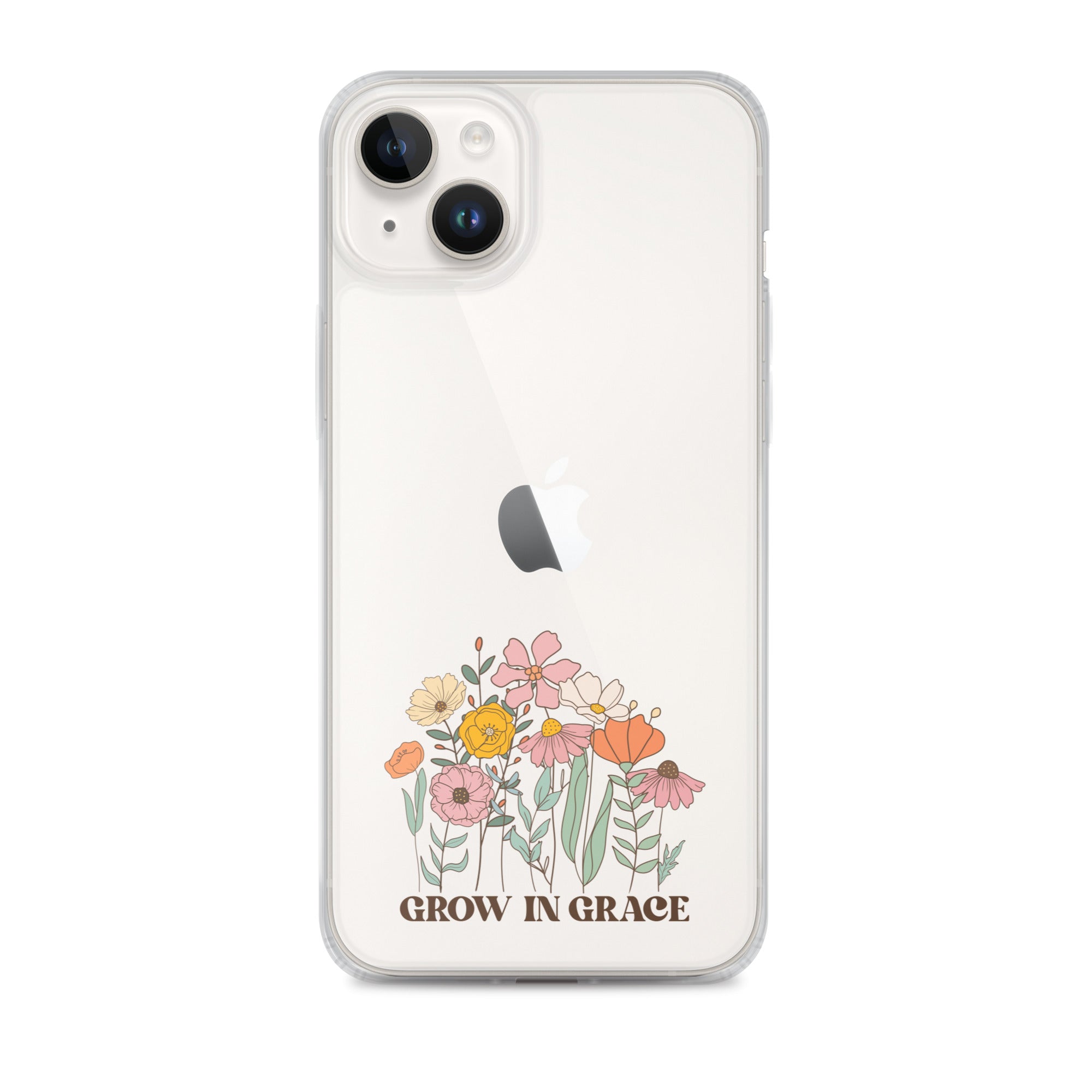 Christian Grow in Grace Clear Case  with flowers for iPhone®- Angelic