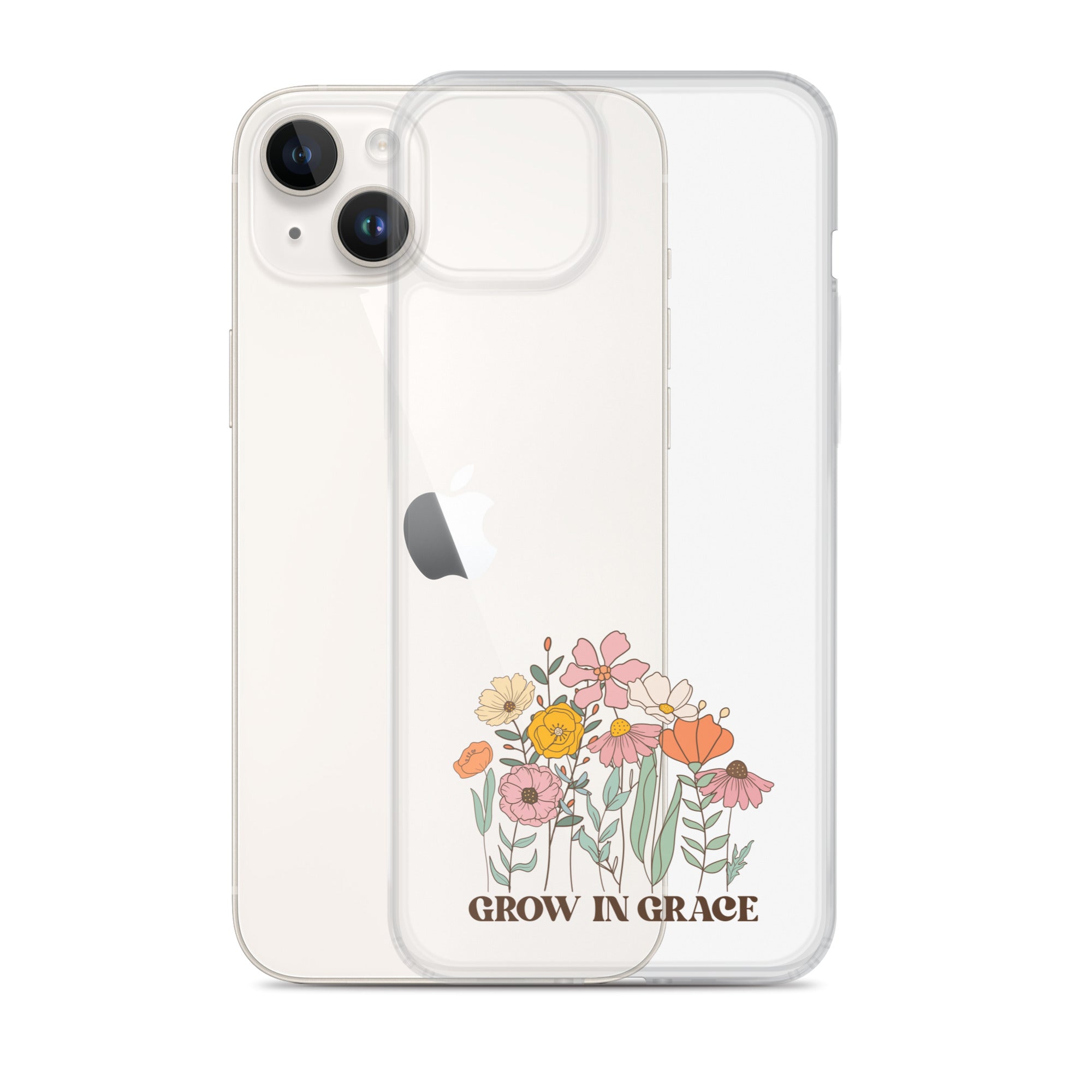 Christian Grow in Grace Clear Case  with flowers for iPhone®- Angelic