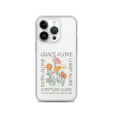 christian floral Grace Alone Clear Case for iPhone®-Angelic