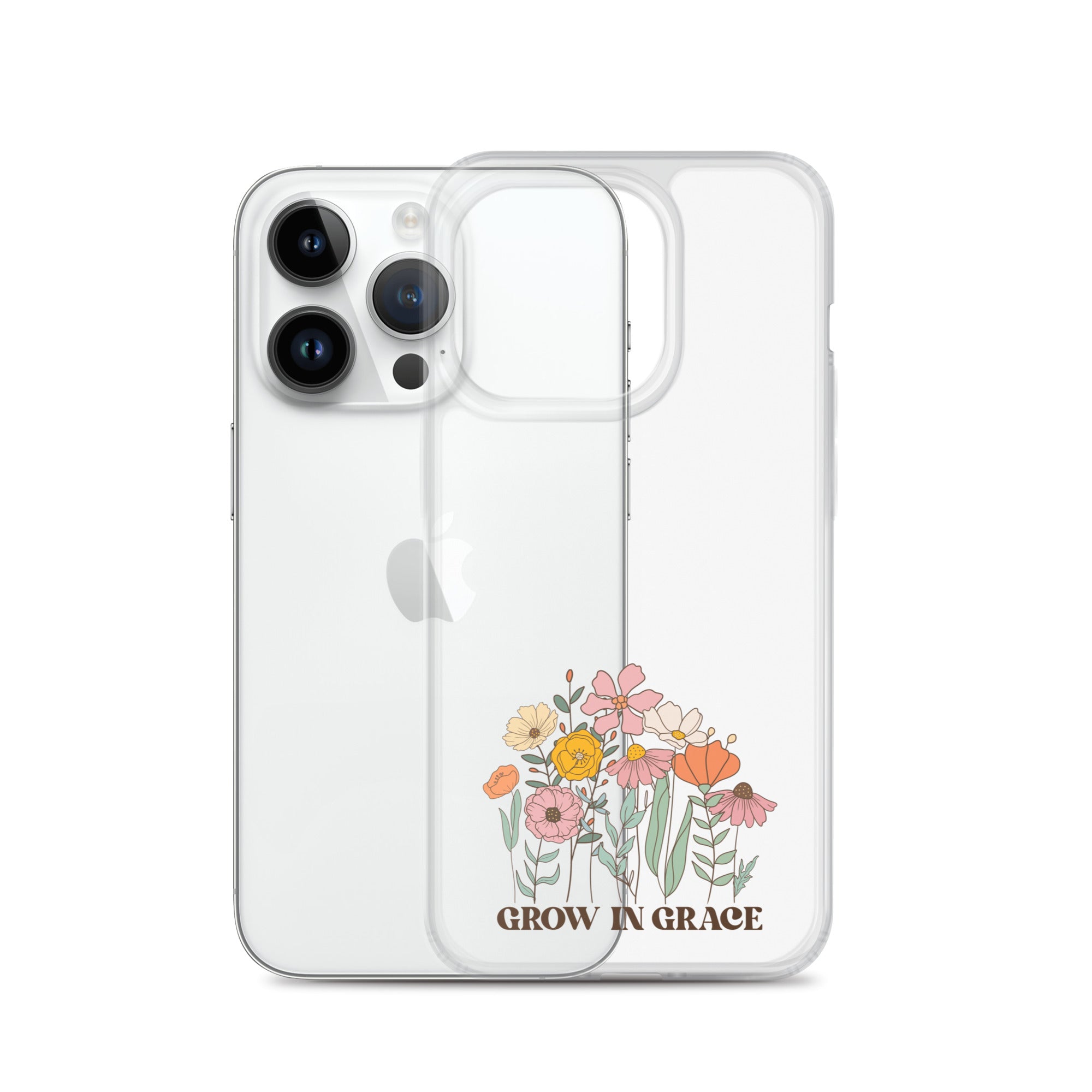 Christian Grow in Grace Clear Case  with flowers for iPhone®- Angelic