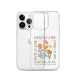 christian floral Grace Alone Clear Case for iPhone®-Angelic