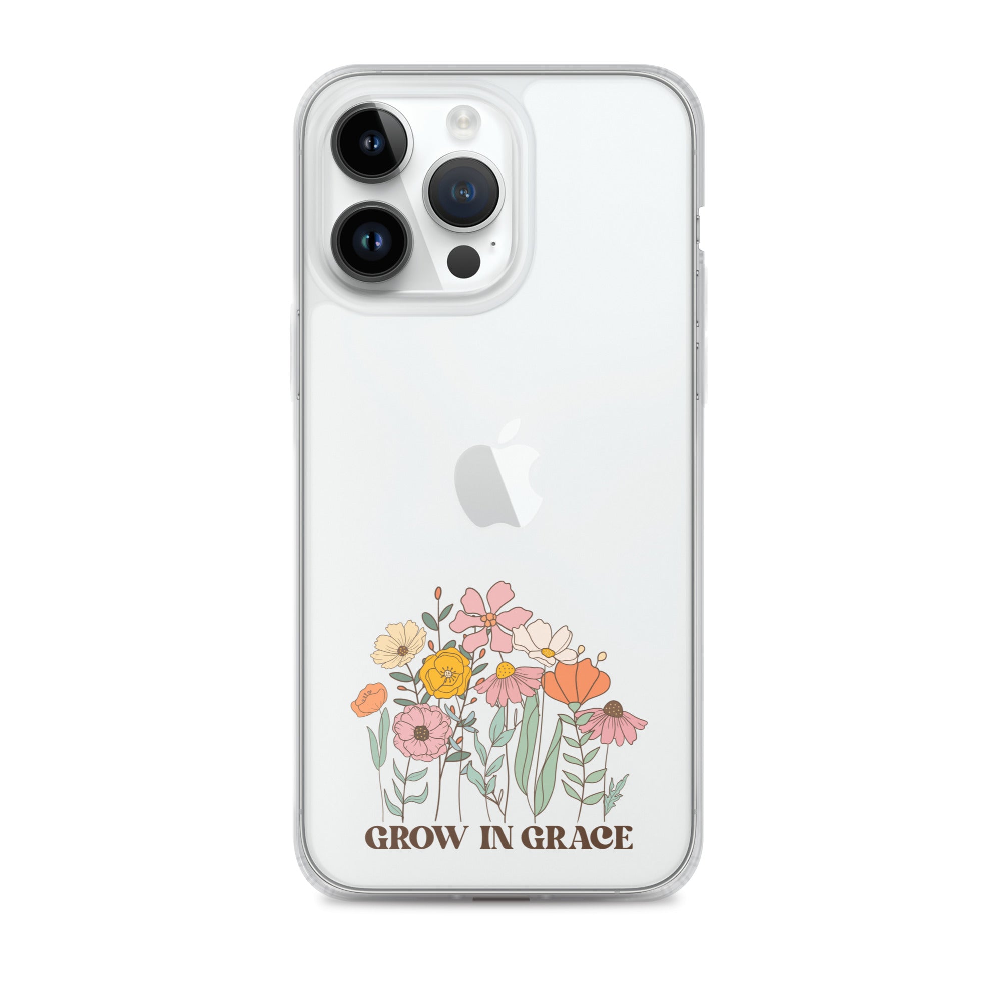 Christian Grow in Grace Clear Case  with flowers for iPhone®- Angelic