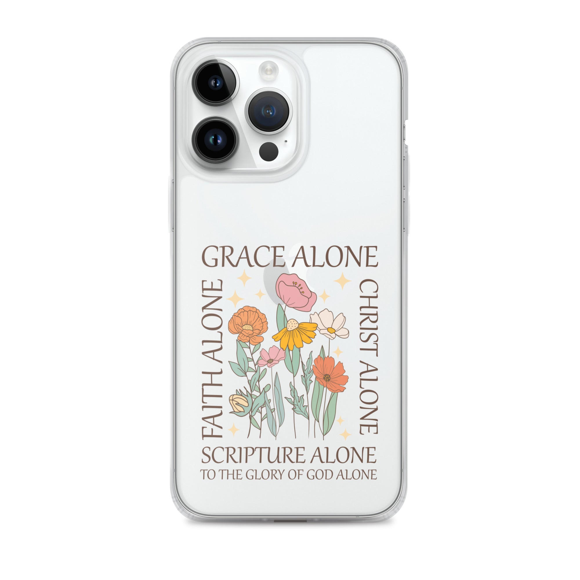 christian floral Grace Alone Clear Case for iPhone®-Angelic