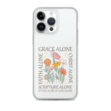 christian floral Grace Alone Clear Case for iPhone®-Angelic