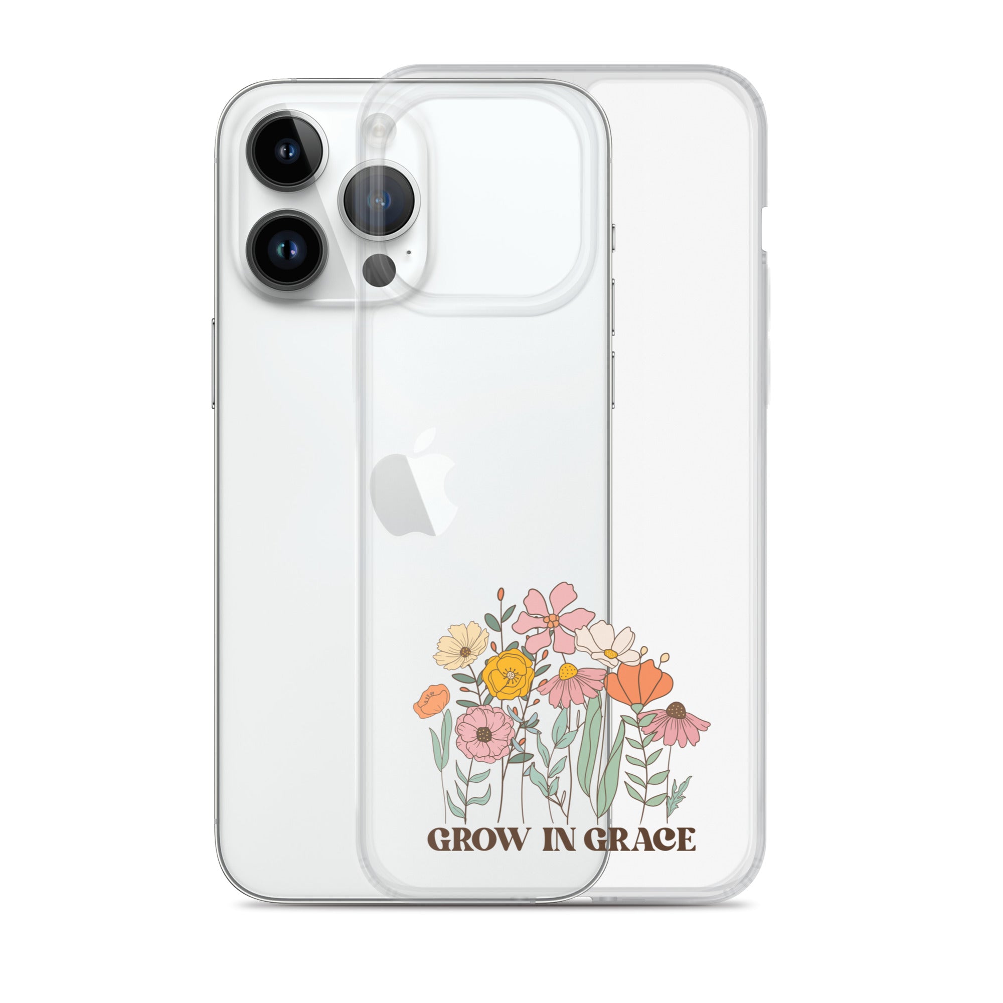 Christian Grow in Grace Clear Case  with flowers for iPhone®- Angelic