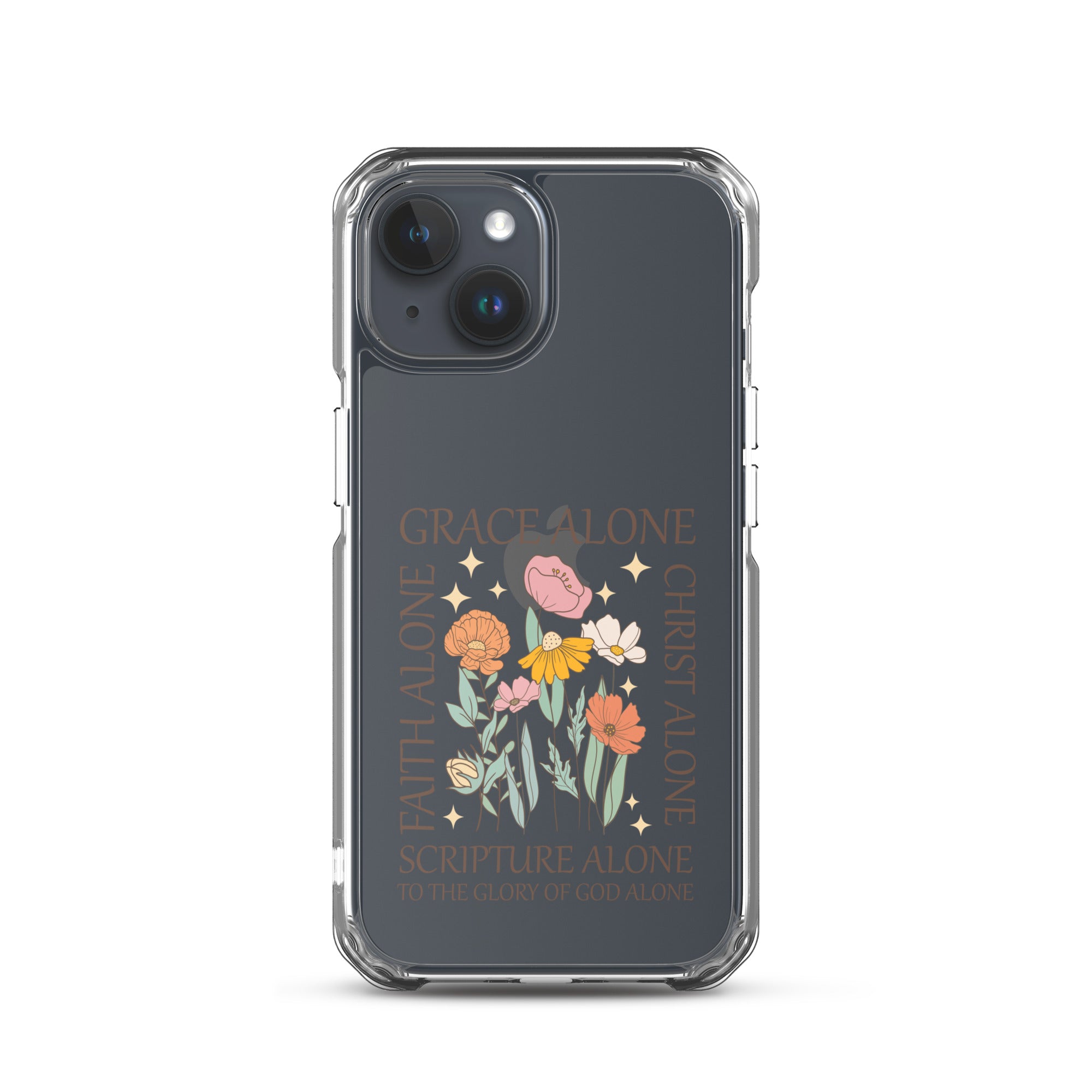 christian floral Grace Alone Clear Case for iPhone®-Angelic