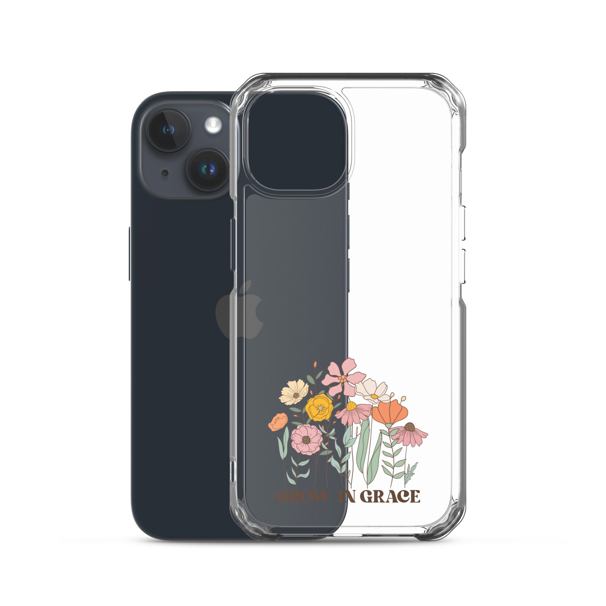 Christian Grow in Grace Clear Case  with flowers for iPhone®- Angelic