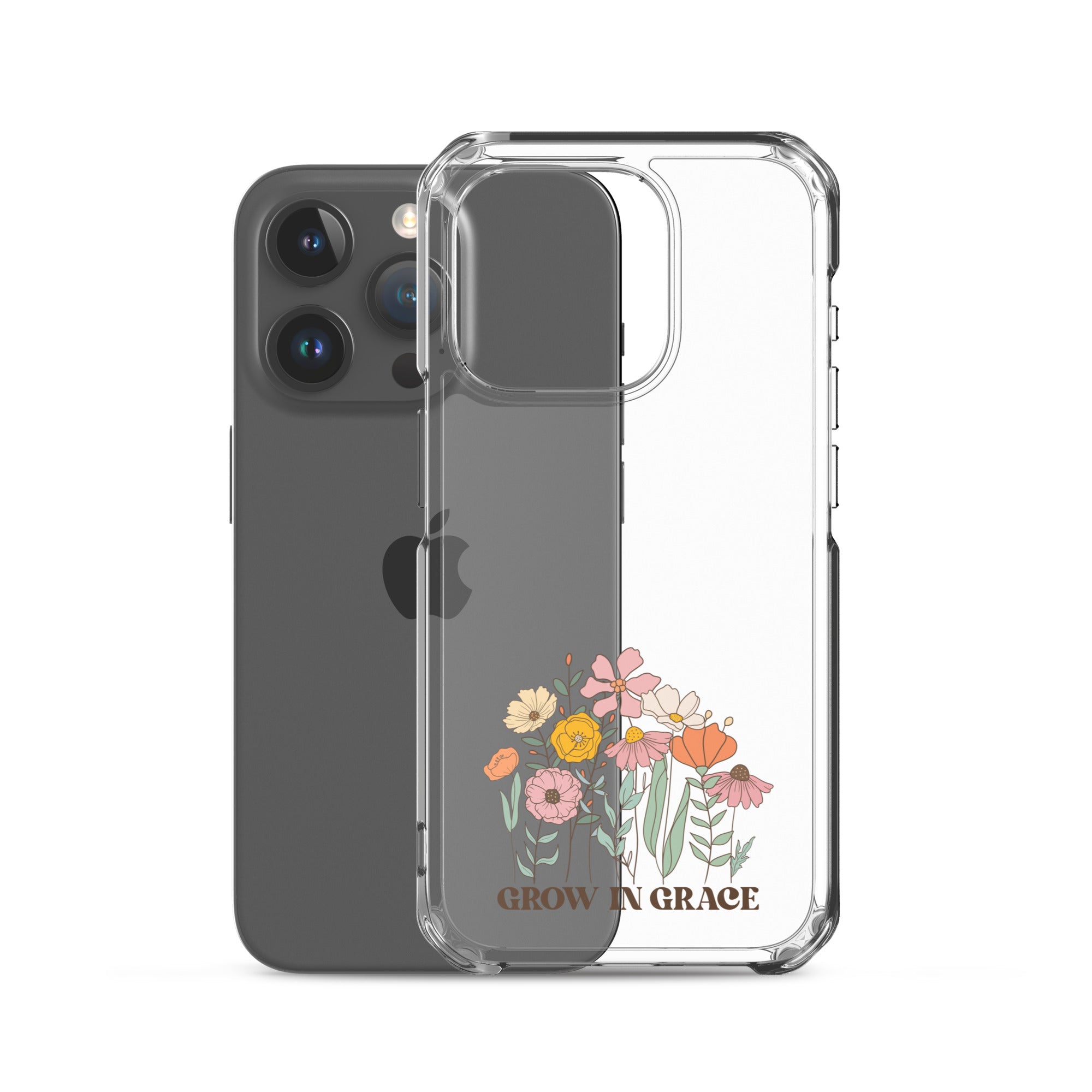 Christian Grow in Grace Clear Case  with flowers for iPhone®- Angelic