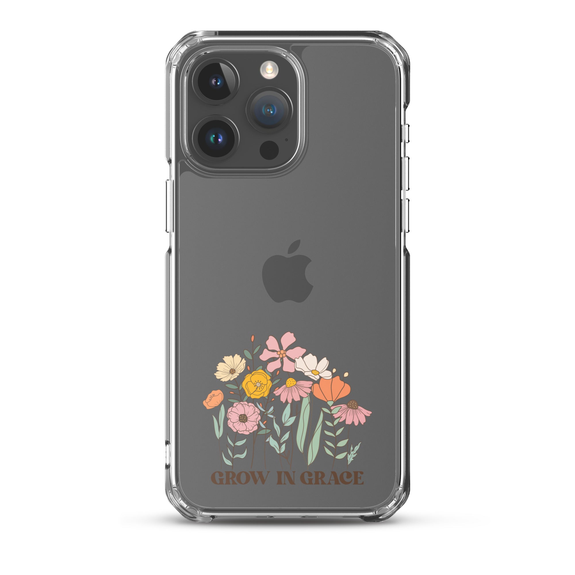 Christian Grow in Grace Clear Case  with flowers for iPhone®- Angelic