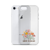 Christian Grow in Grace Clear Case  with flowers for iPhone®- Angelic