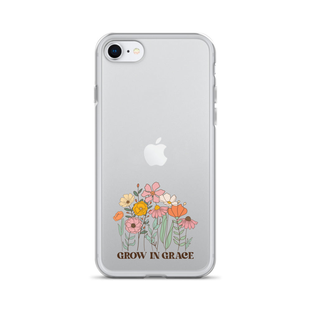 Christian Grow in Grace Clear Case  with flowers for iPhone®- Angelic