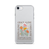 christian floral Grace Alone Clear Case for iPhone®-Angelic